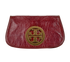 Logo Clutch, &pound;80, Handbags, Burgundy, Patent Leather, Front view